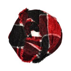 CHARTER CLUB Womens Red Chenille Fringed Infinity Scarf